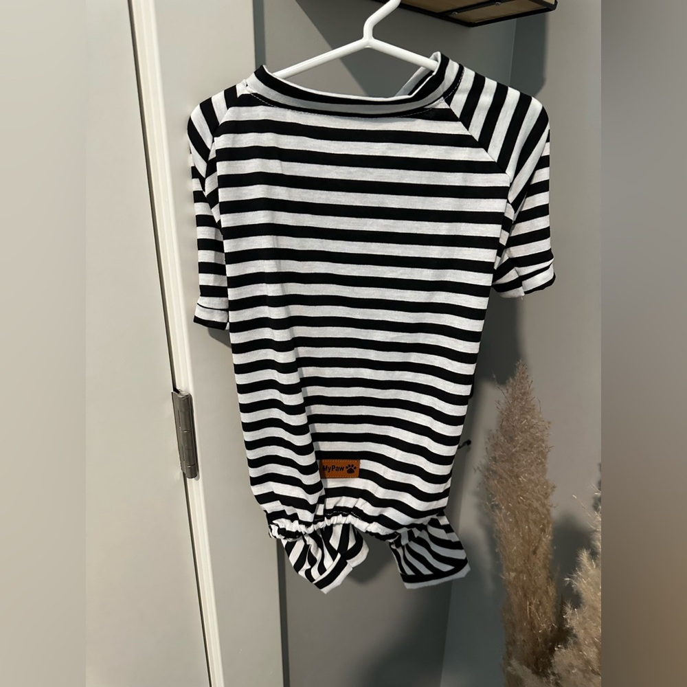 Striped Black and White Dog Shirt